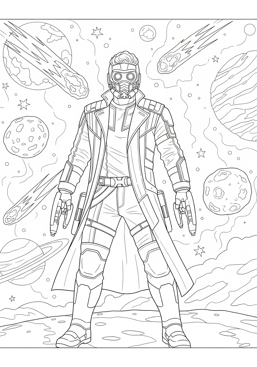 disegni da colorare per bambini pdf Star Lord