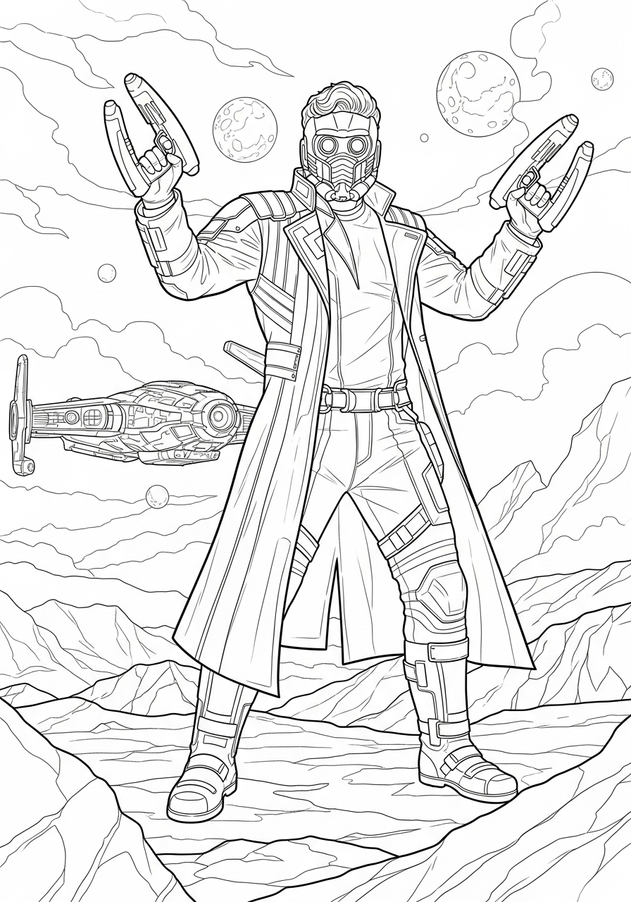 Star Lord da stampare e colorare gratis 1