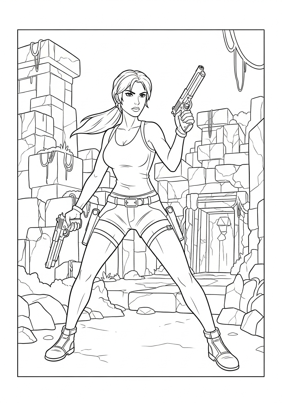 Tomb Raider 21 Tomb Raider da colorare e stampare pdf