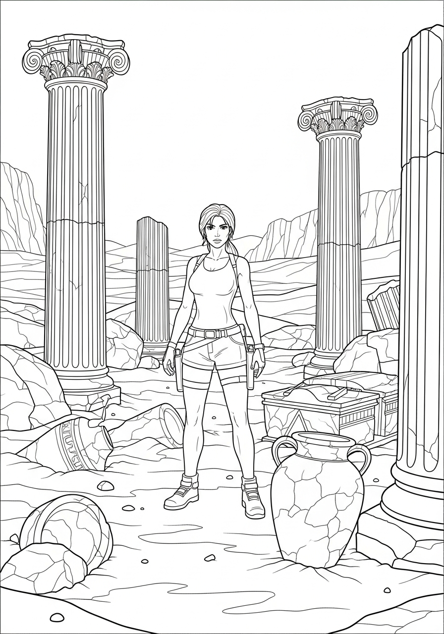 Tomb Raider 3 disegni Tomb Raider da colorare e stampare