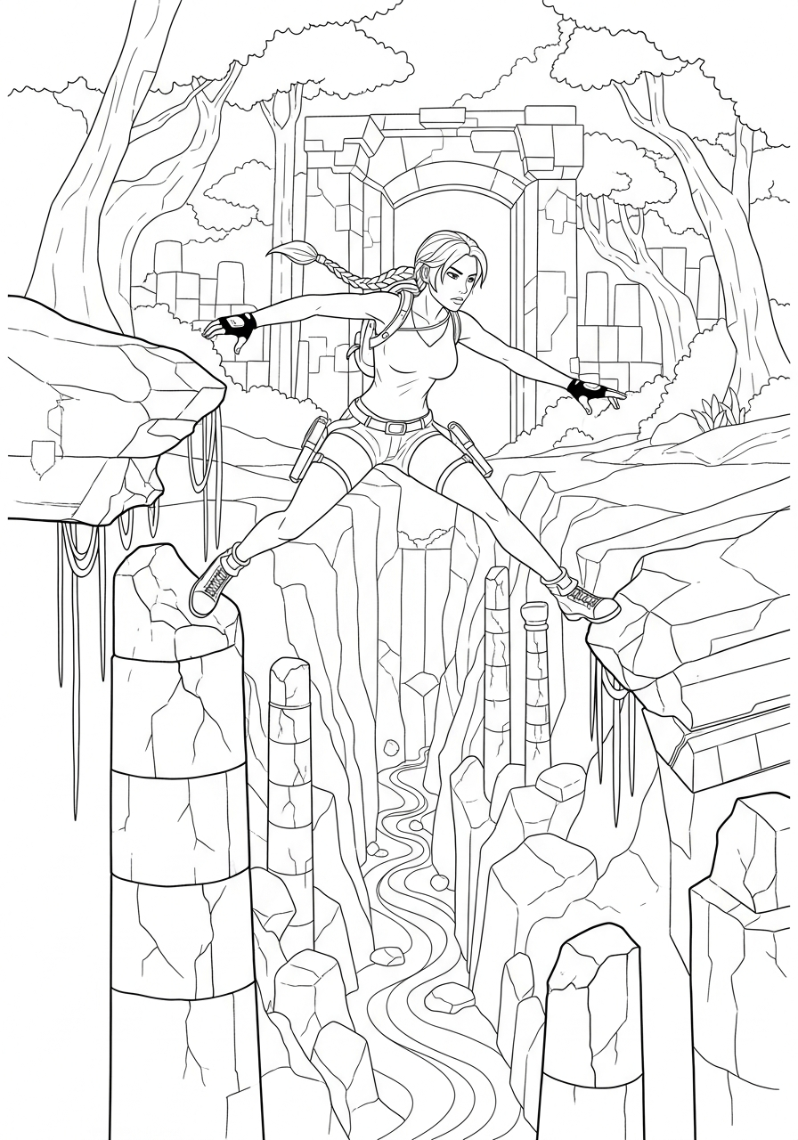 Tomb Raider 18 disegni di Tomb Raider da colorare per bambini