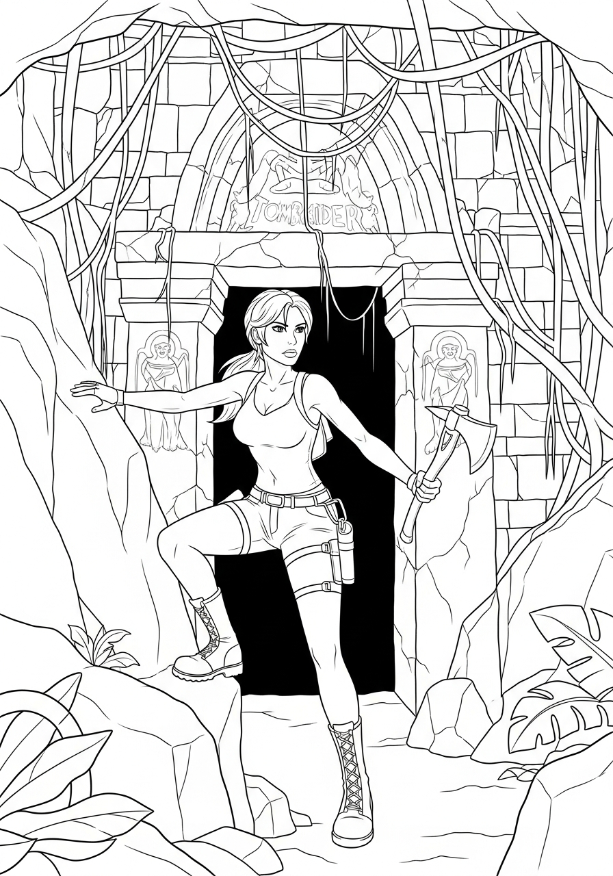 Tomb Raider 14 Tomb Raider da colorare facile