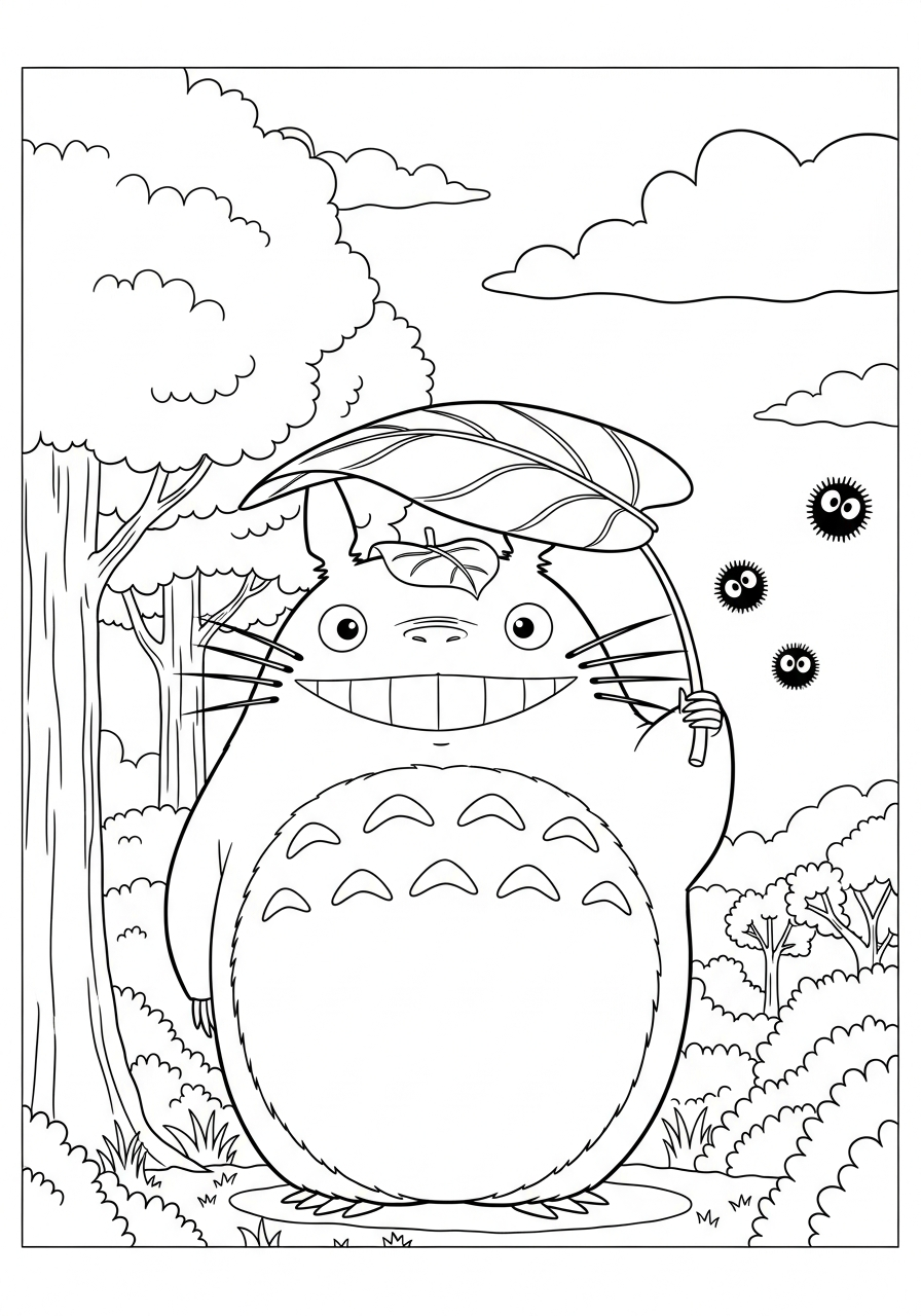 Totoro da colorare e stampare gratis