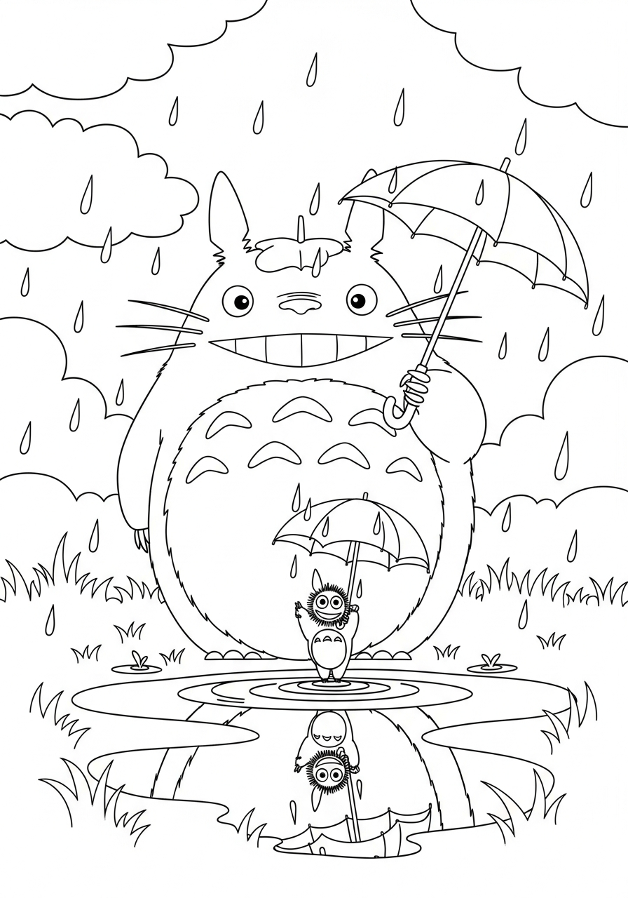 stampe da colorare per bambini Totoro 1