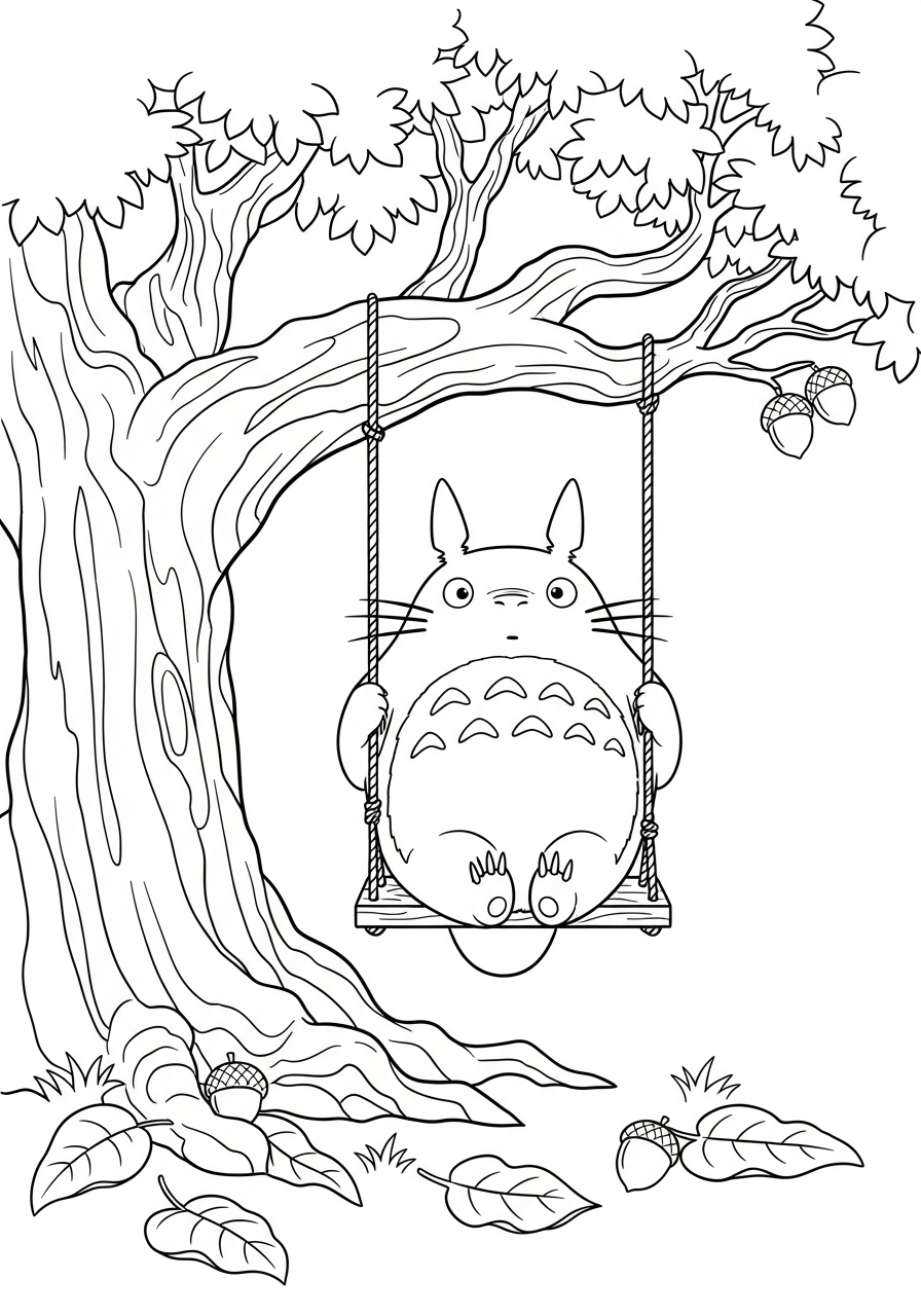 disegni facili di Totoro da colorare