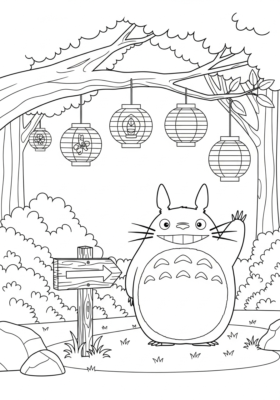 da colorare Totoro disegno facile bambini