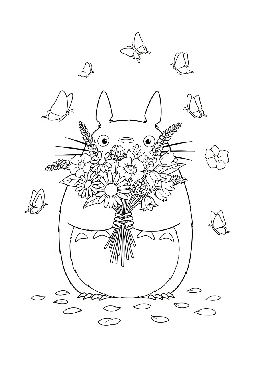 disegni da colorare gratis per bambini di Totoro