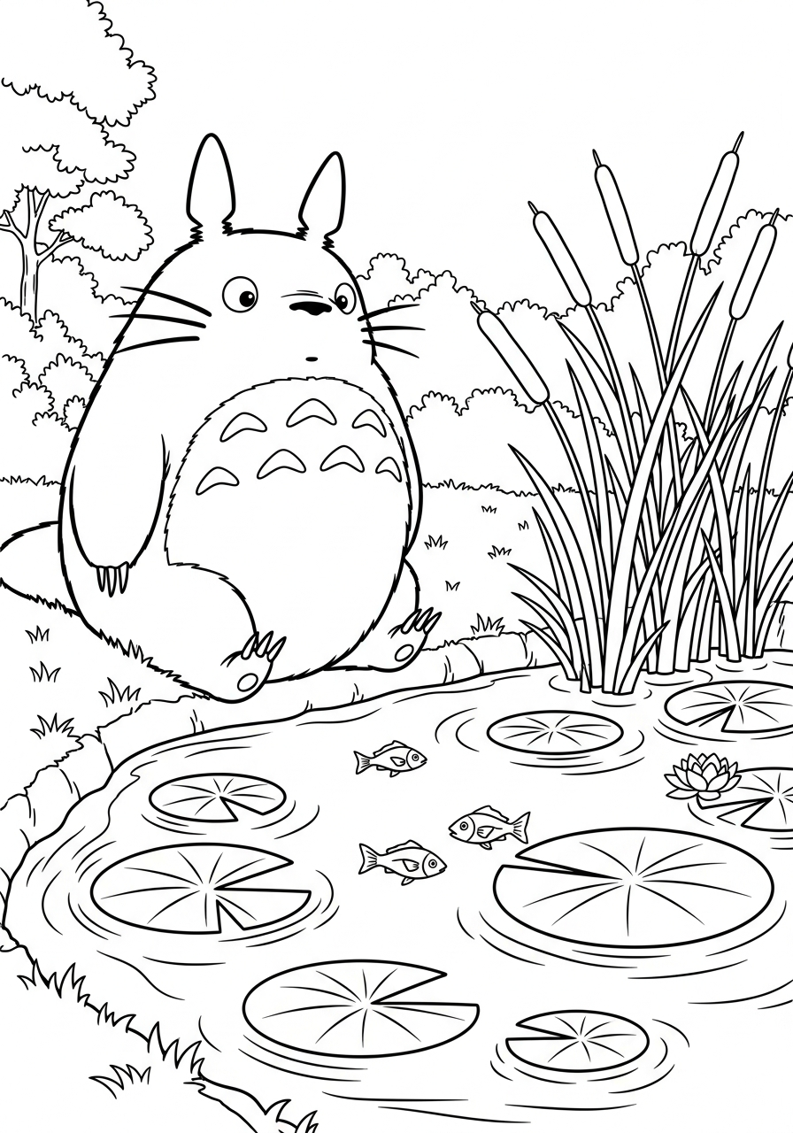 disegni da colorare gratis per bambini di Totoro 1