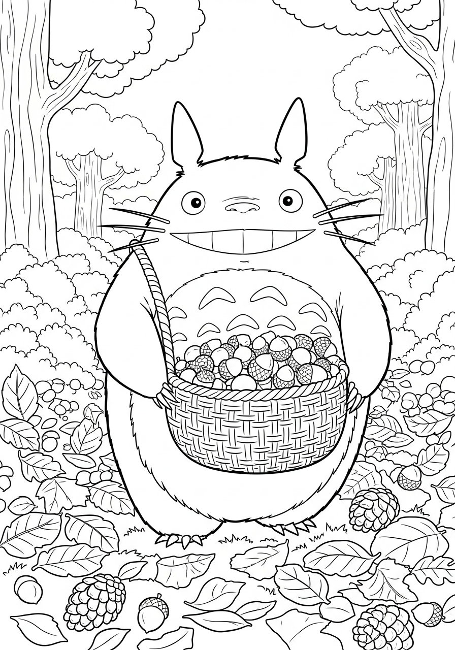 disegni da colorare Totoro pdf 1