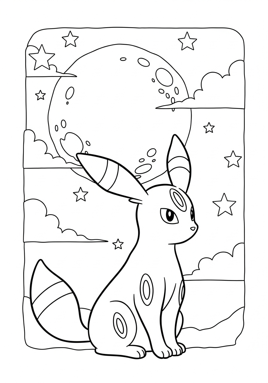 disegni di Umbreon da colorare e stampare gratis