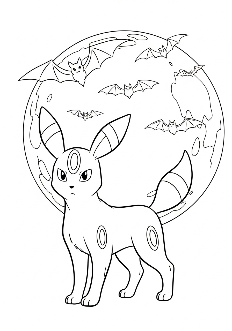 da colorare Umbreon disegno facile bambini 1