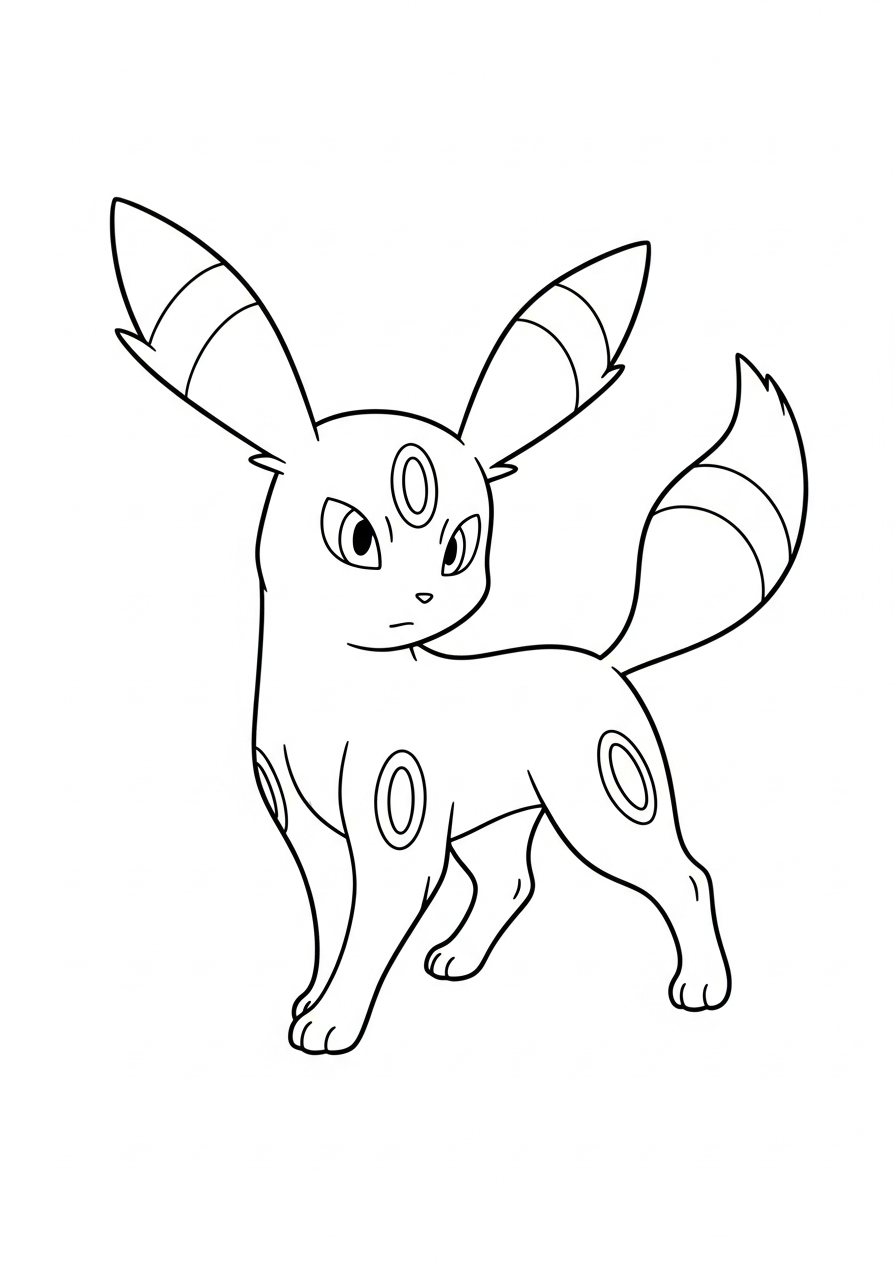 da colorare Umbreon disegno facile bambini