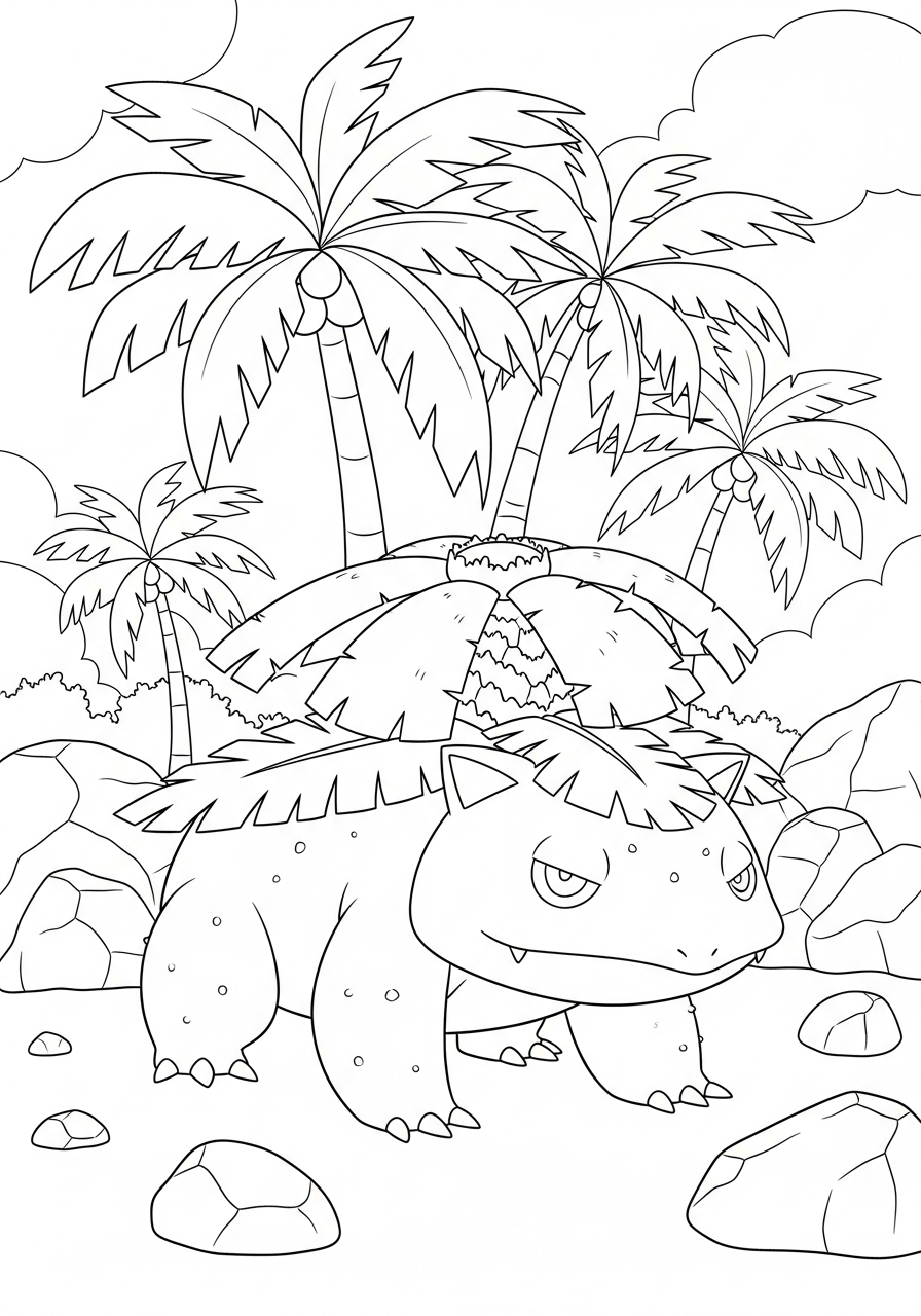 disegni Venusaur da colorare pdf 1
