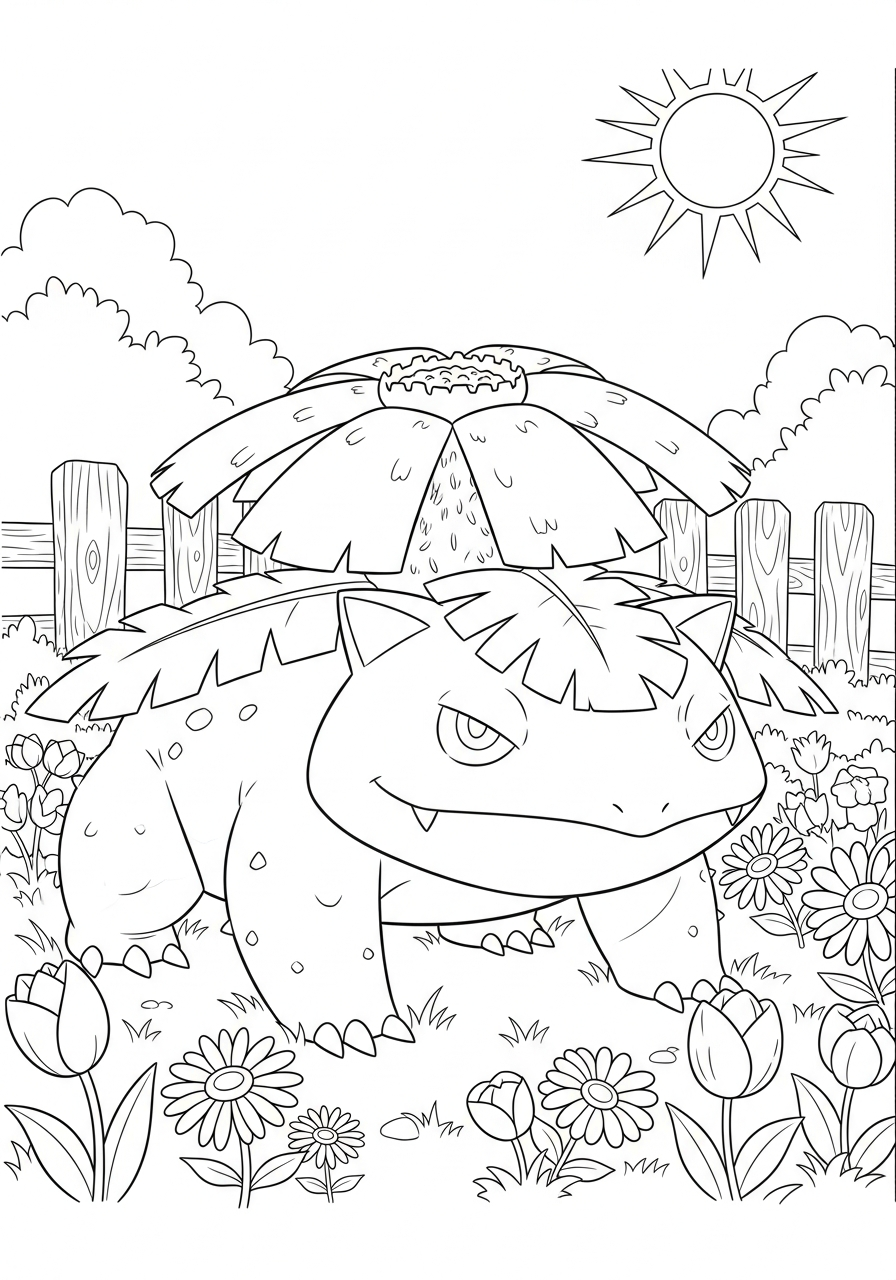 disegno Venusaur da colorare per bambini 1