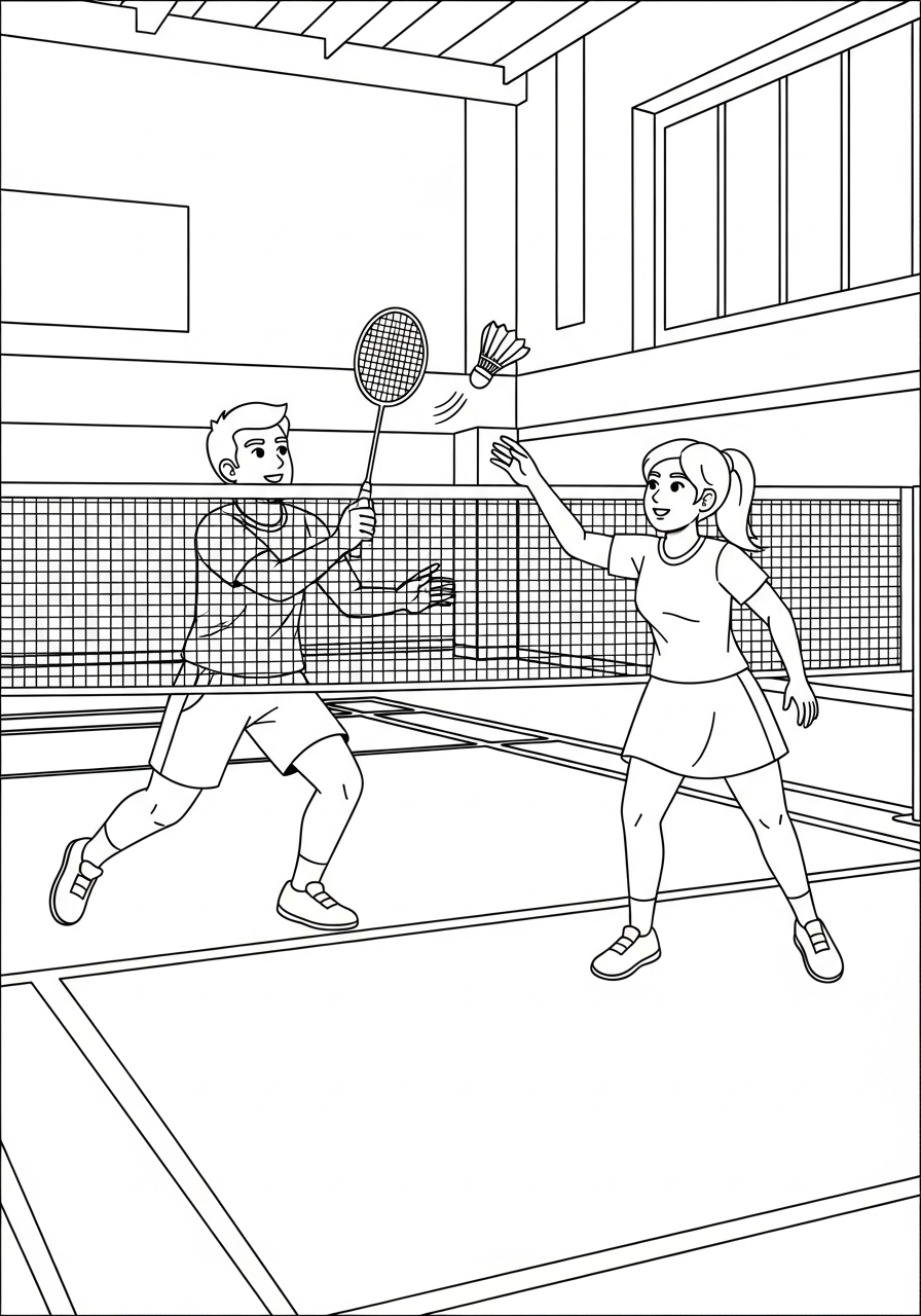 badminton da colorare e stampare