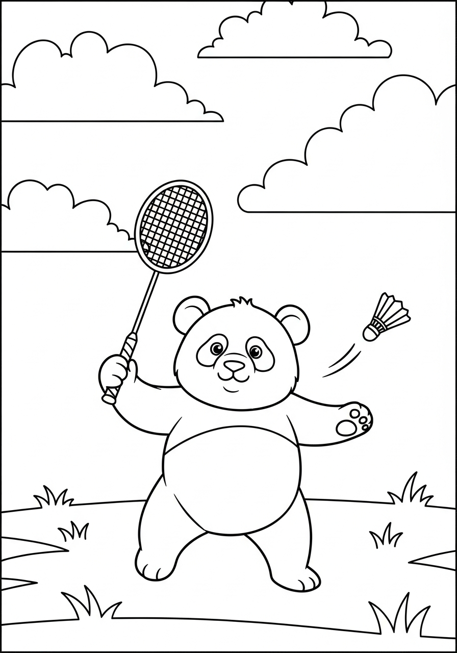 da colorare badminton disegno facile bambini