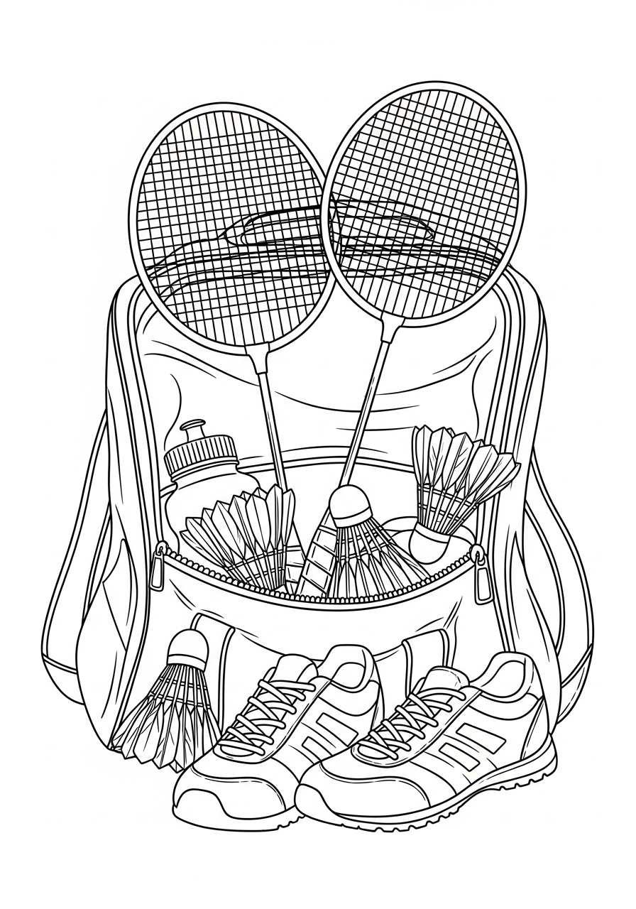 disegni da stampare e colorare badminton