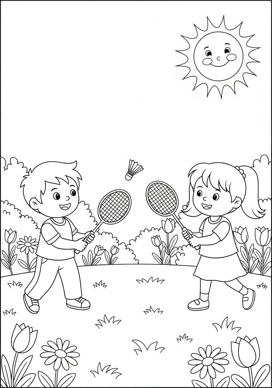 immagini di badminton da stampare e colorare