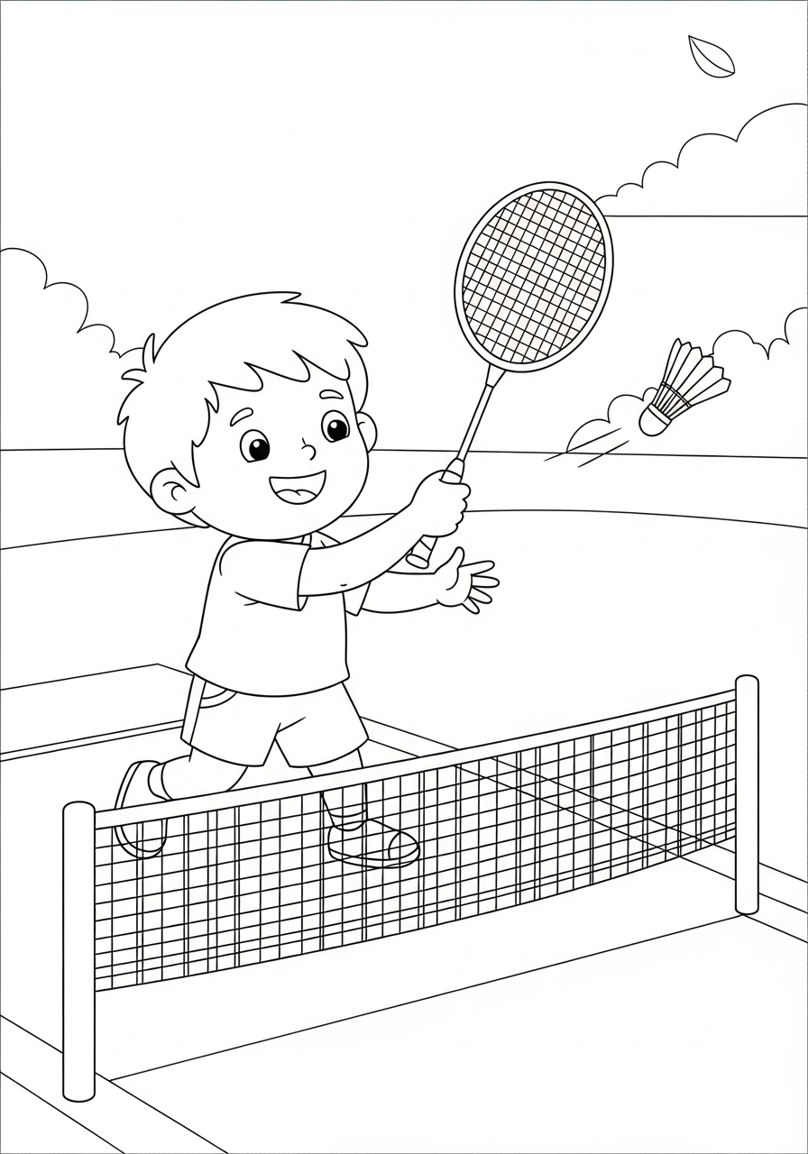 immagini di badminton da colorare per bambini 1