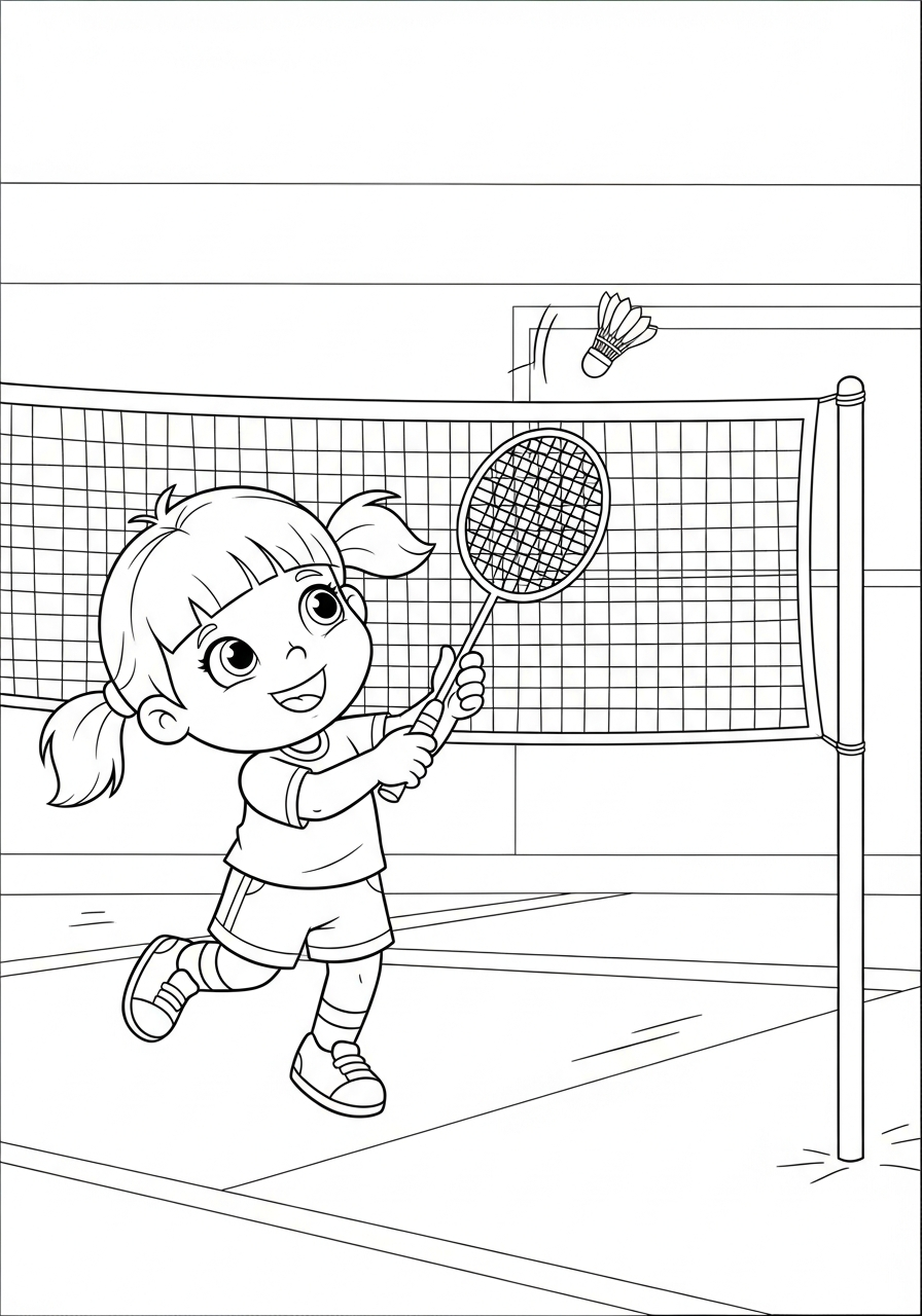 immagini di badminton da colorare per bambini
