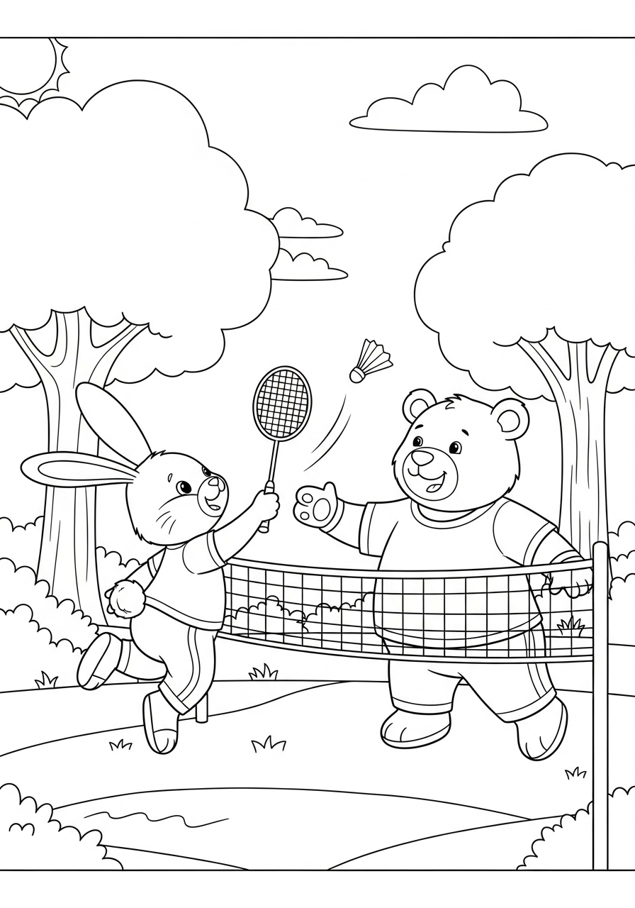 immagini da stampare e colorare di badminton