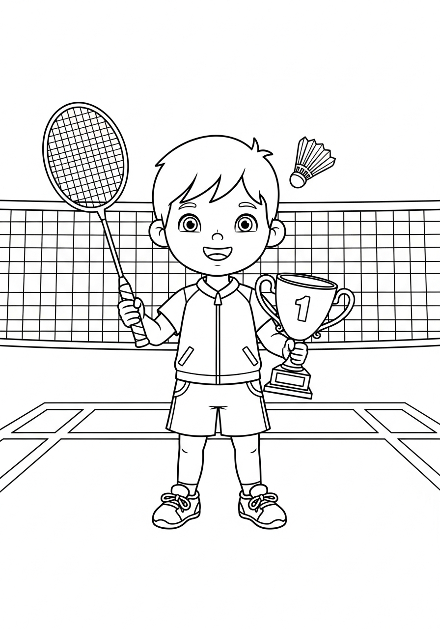 badminton da colorare e stampare gratis