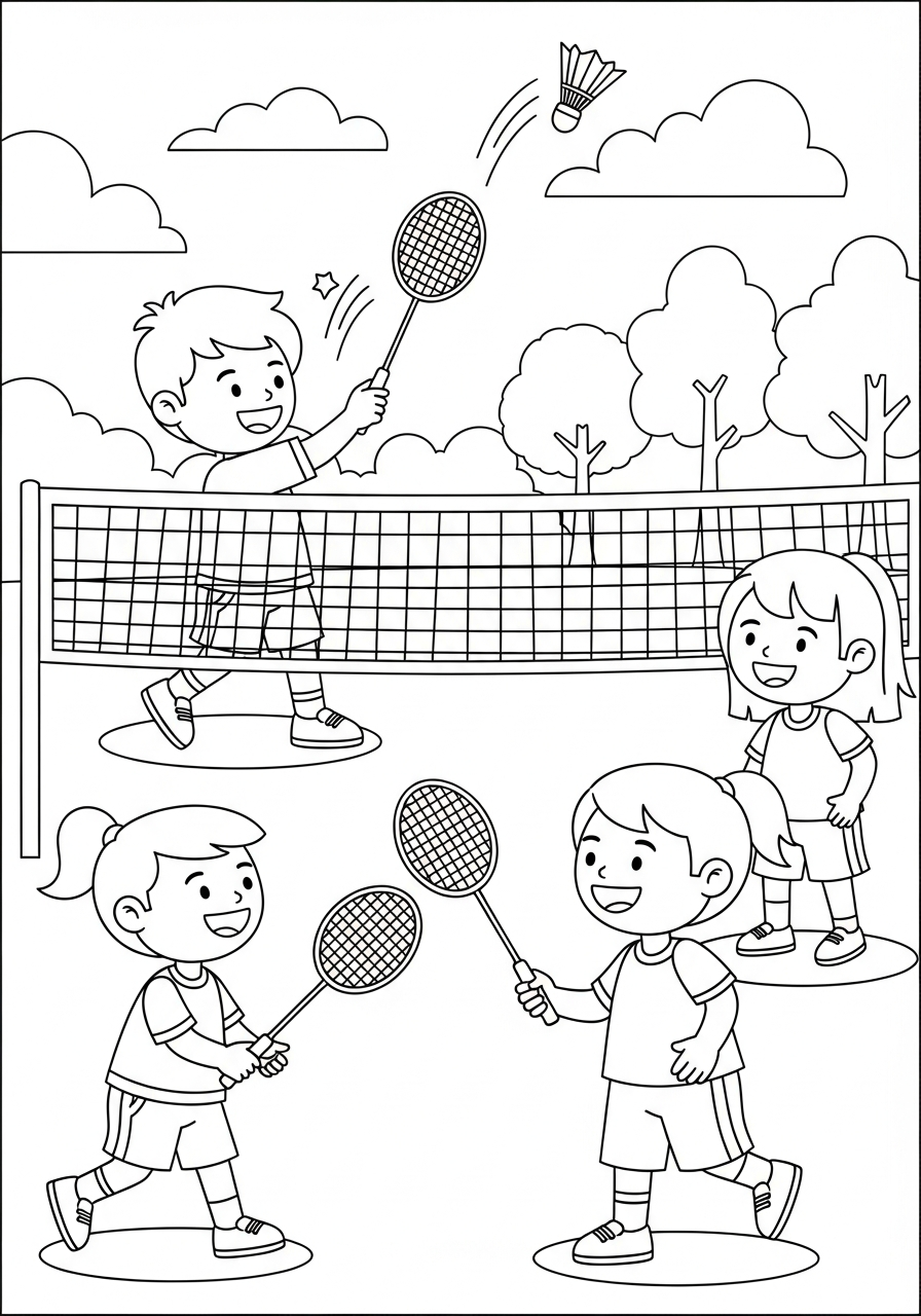 foto badminton da colorare