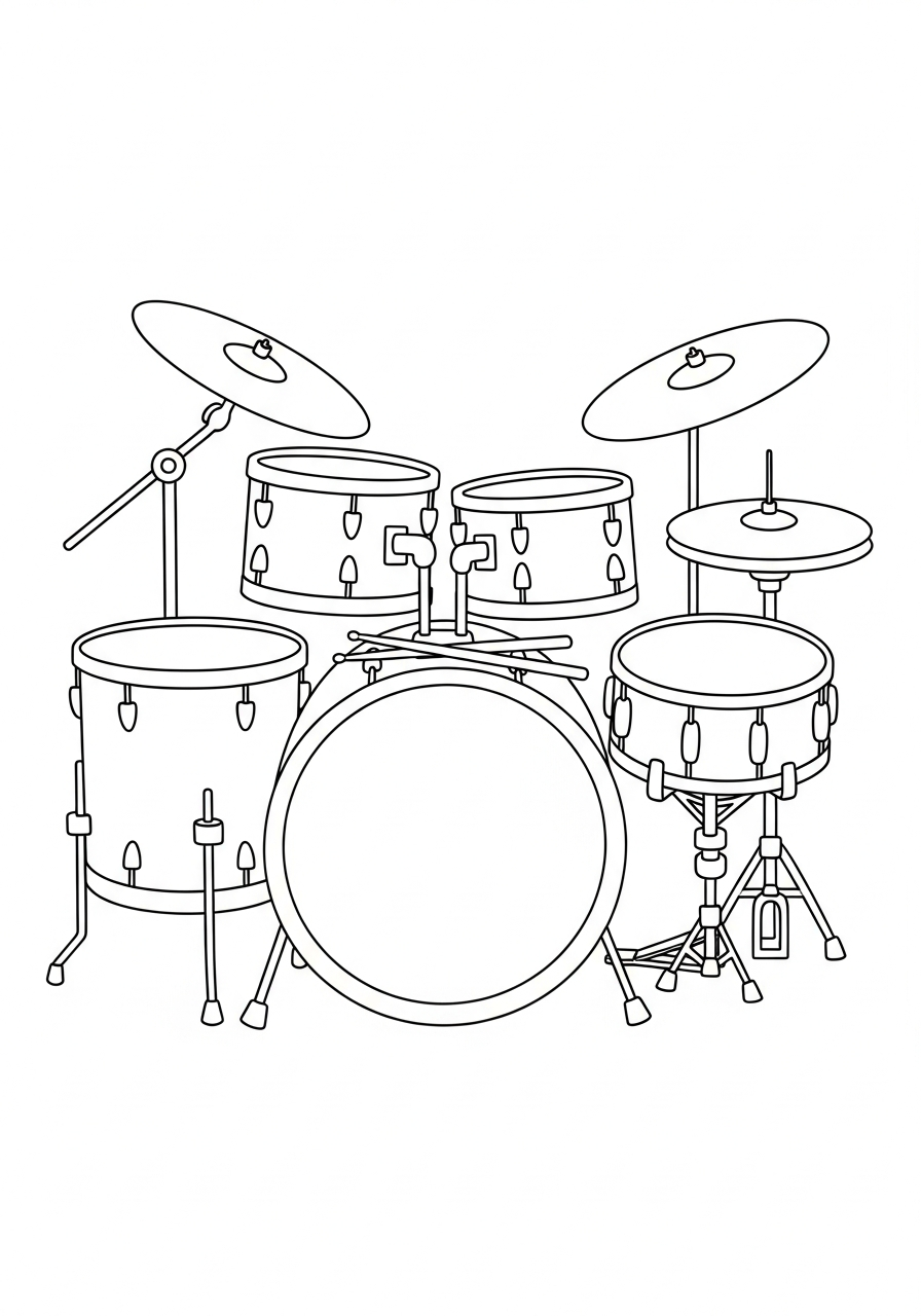 da colorare batteria disegno facile bambini 1