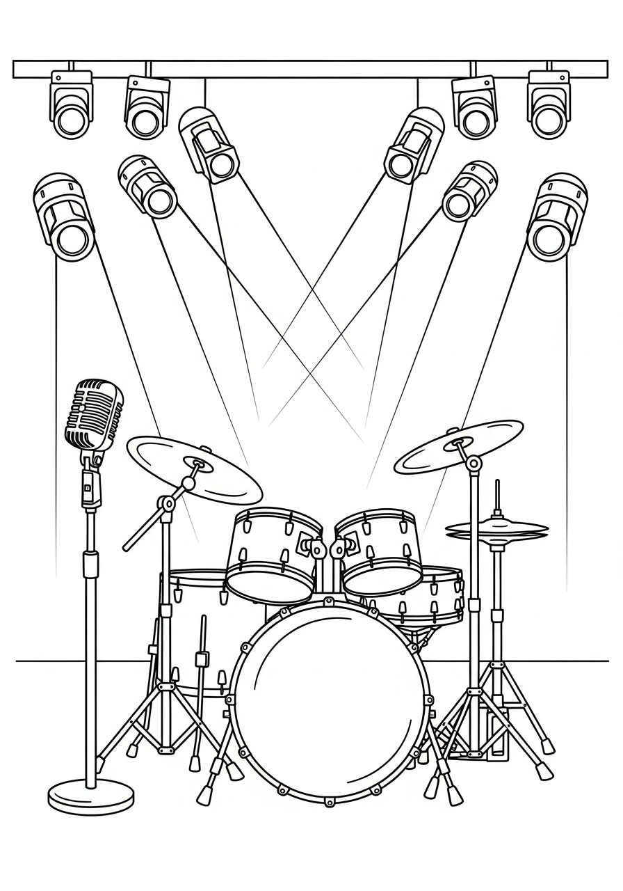 batteria disegno da colorare 1