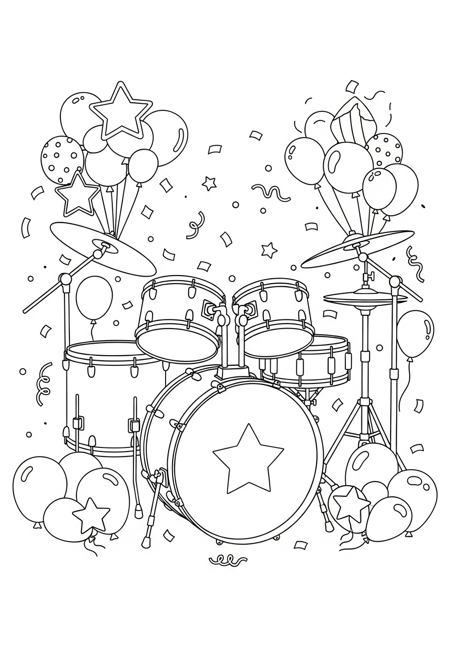 batteria da colorare facile