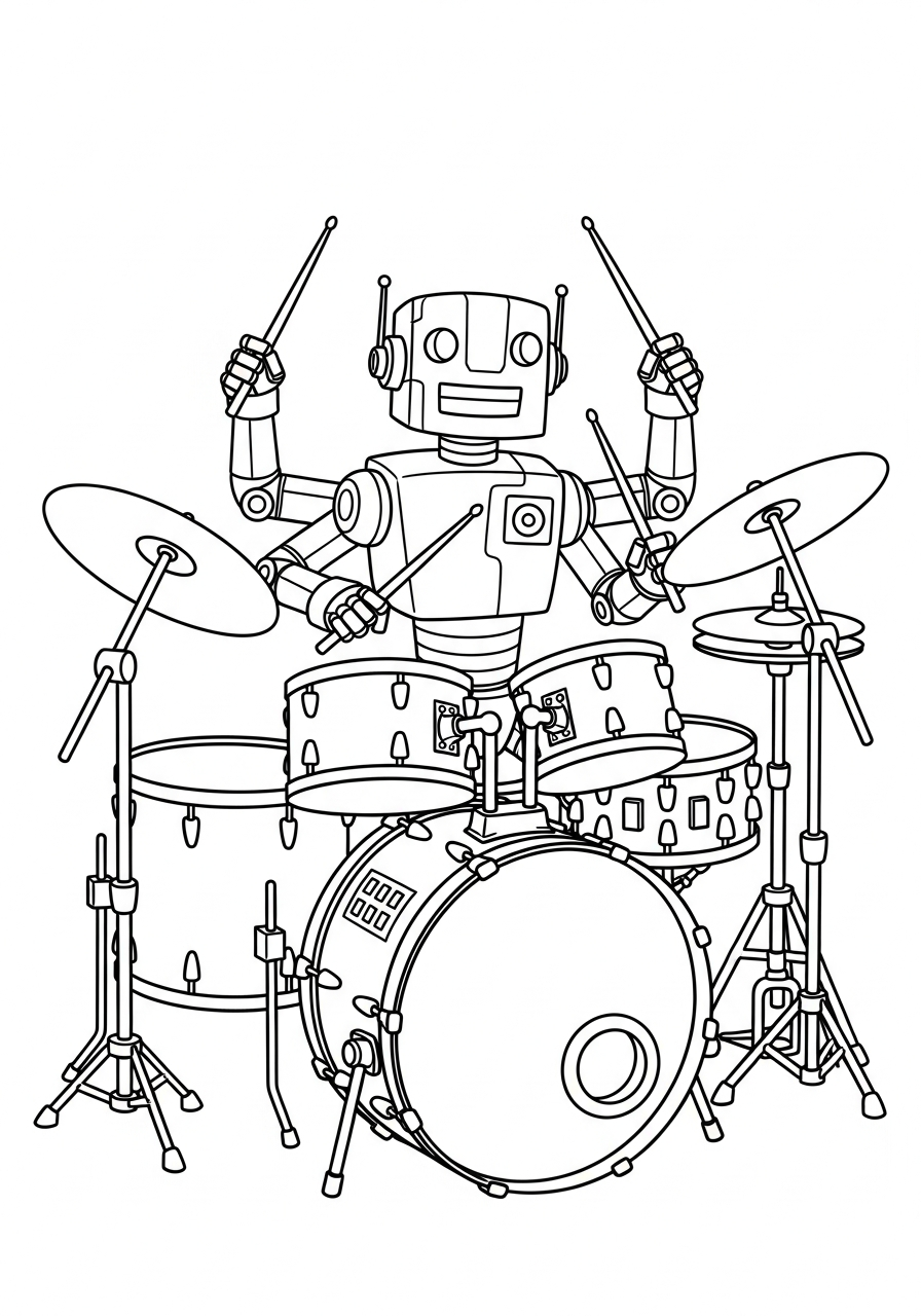 disegni batteria facili da colorare