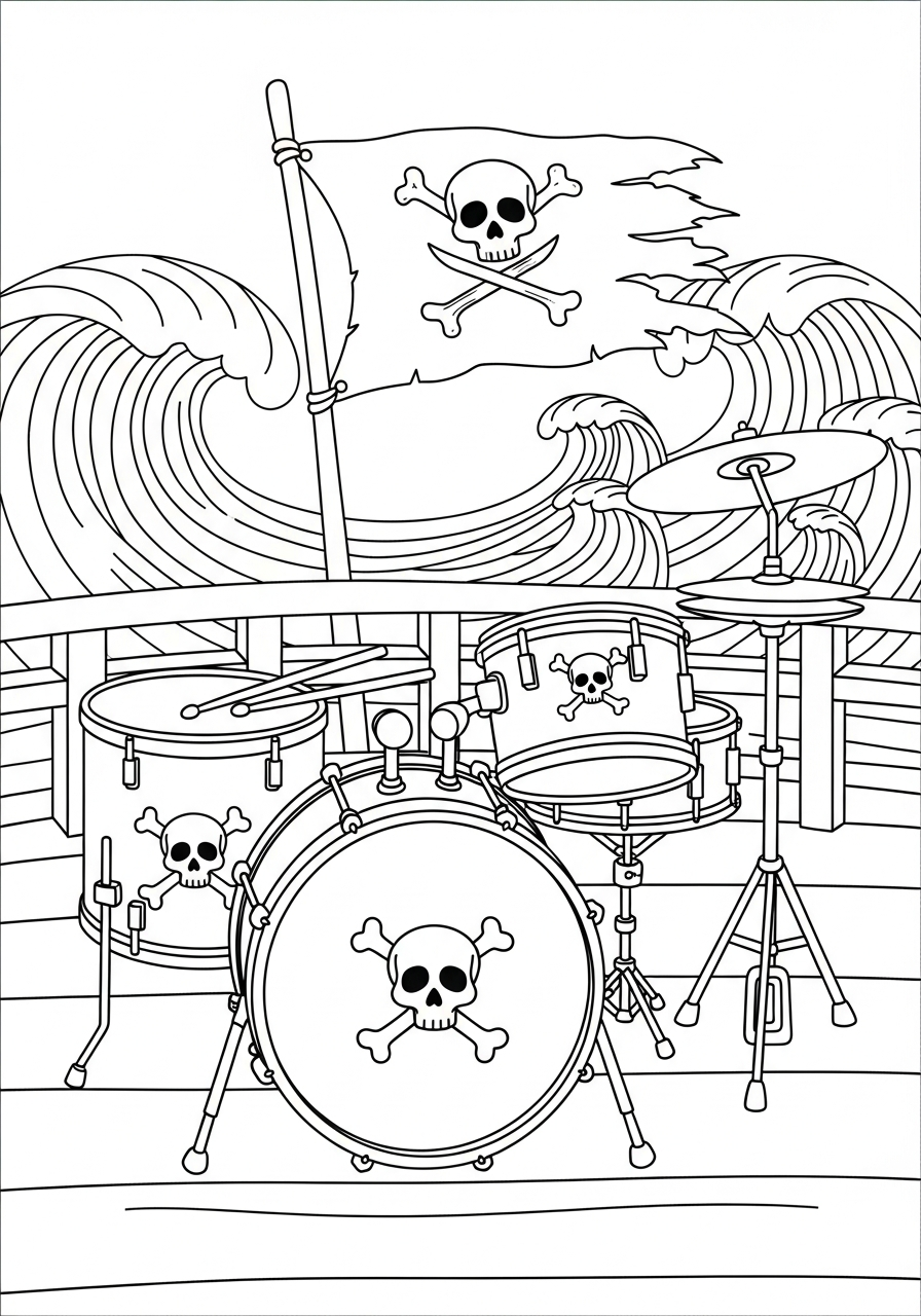 disegno di batteria da stampare e colorare