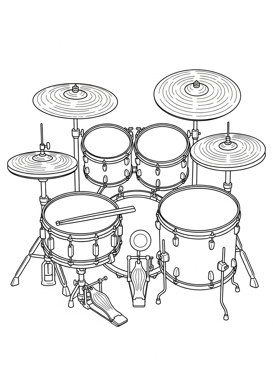 immagini da colorare di batteria