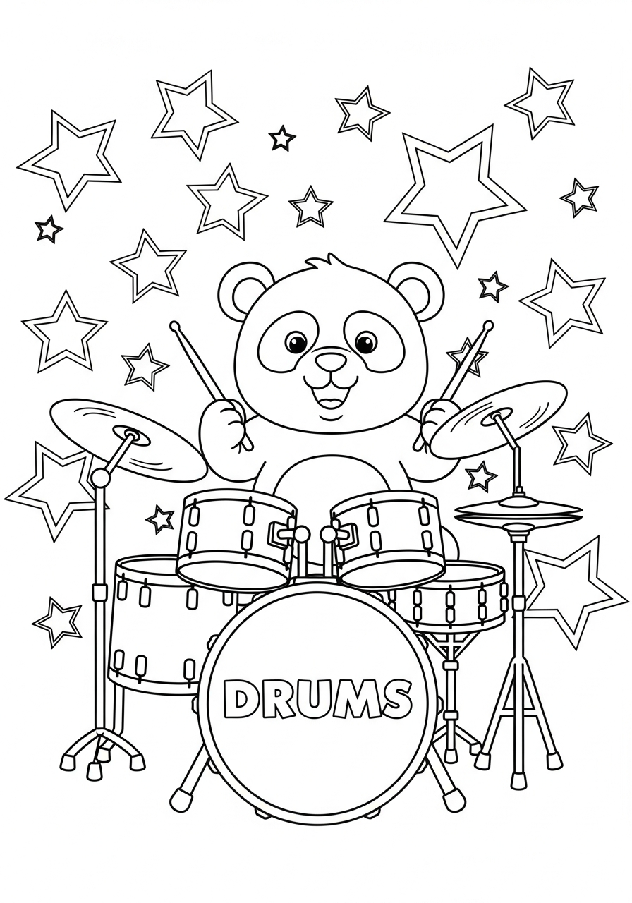 disegno batteria da colorare