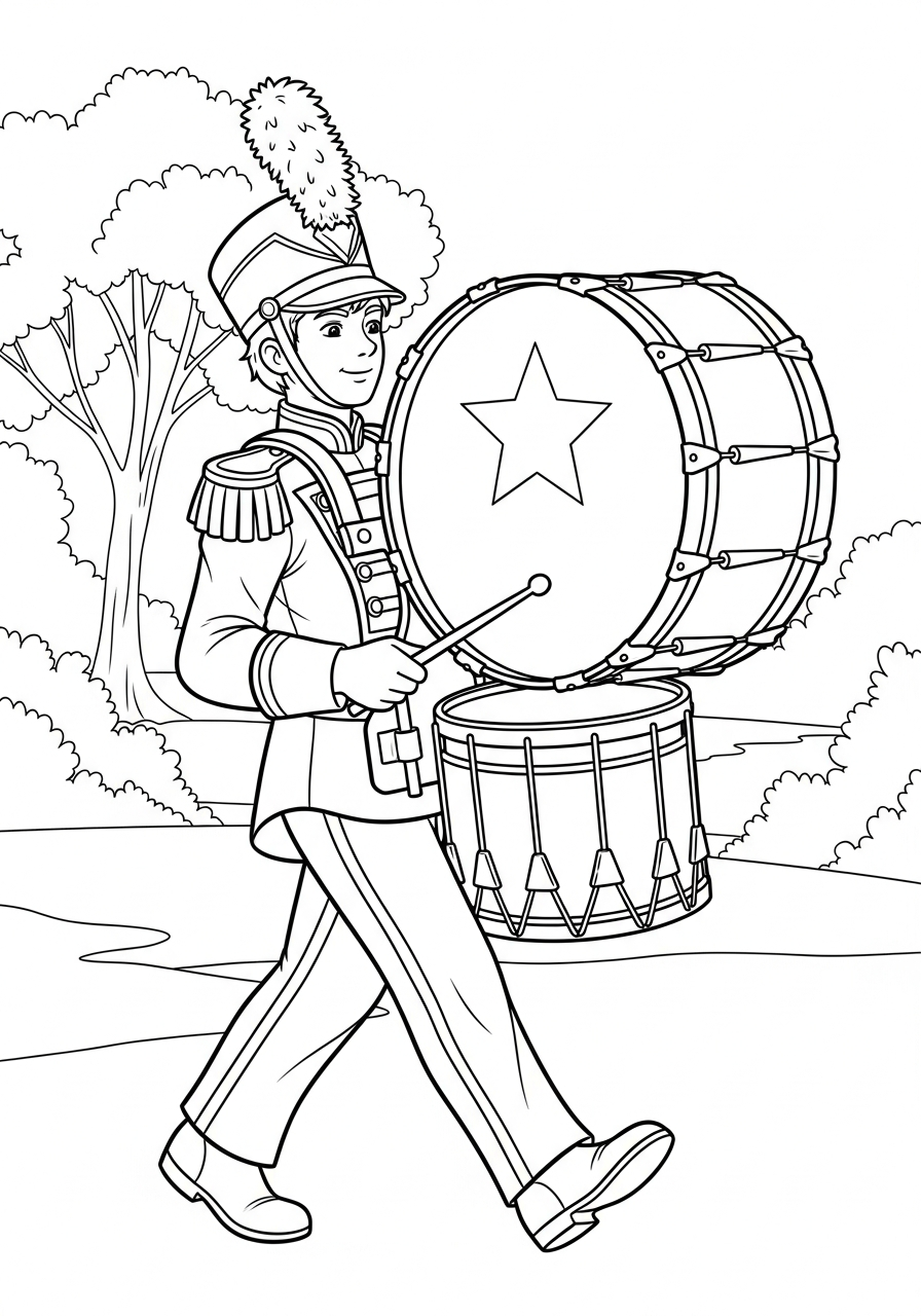 disegno di batteria da stampare e colorare 1