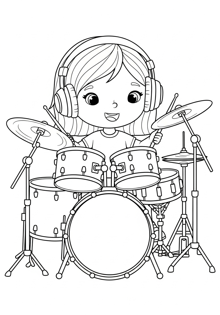 disegni batteria facili da colorare 2