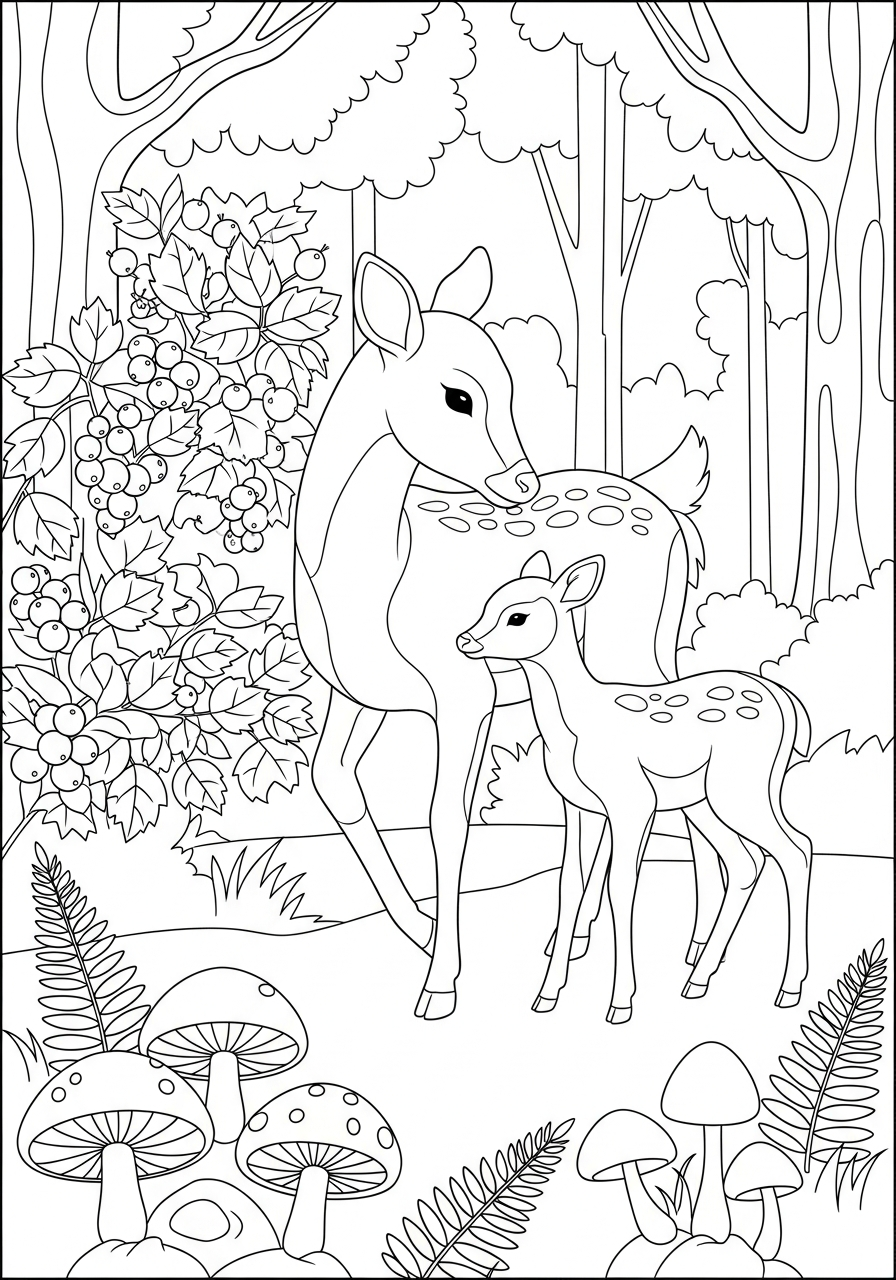 disegno bosco da colorare per bambini