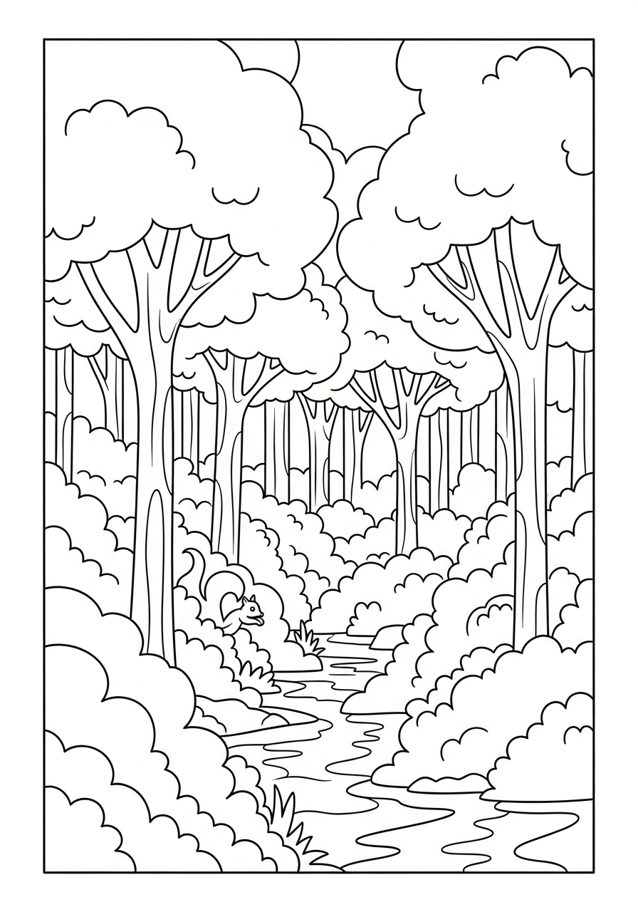 bosco disegno facile da colorare 1