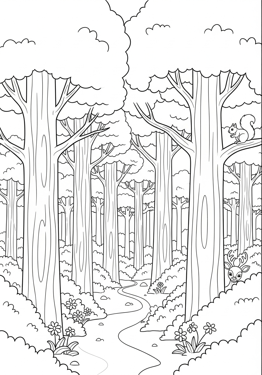 disegni bosco da colorare online