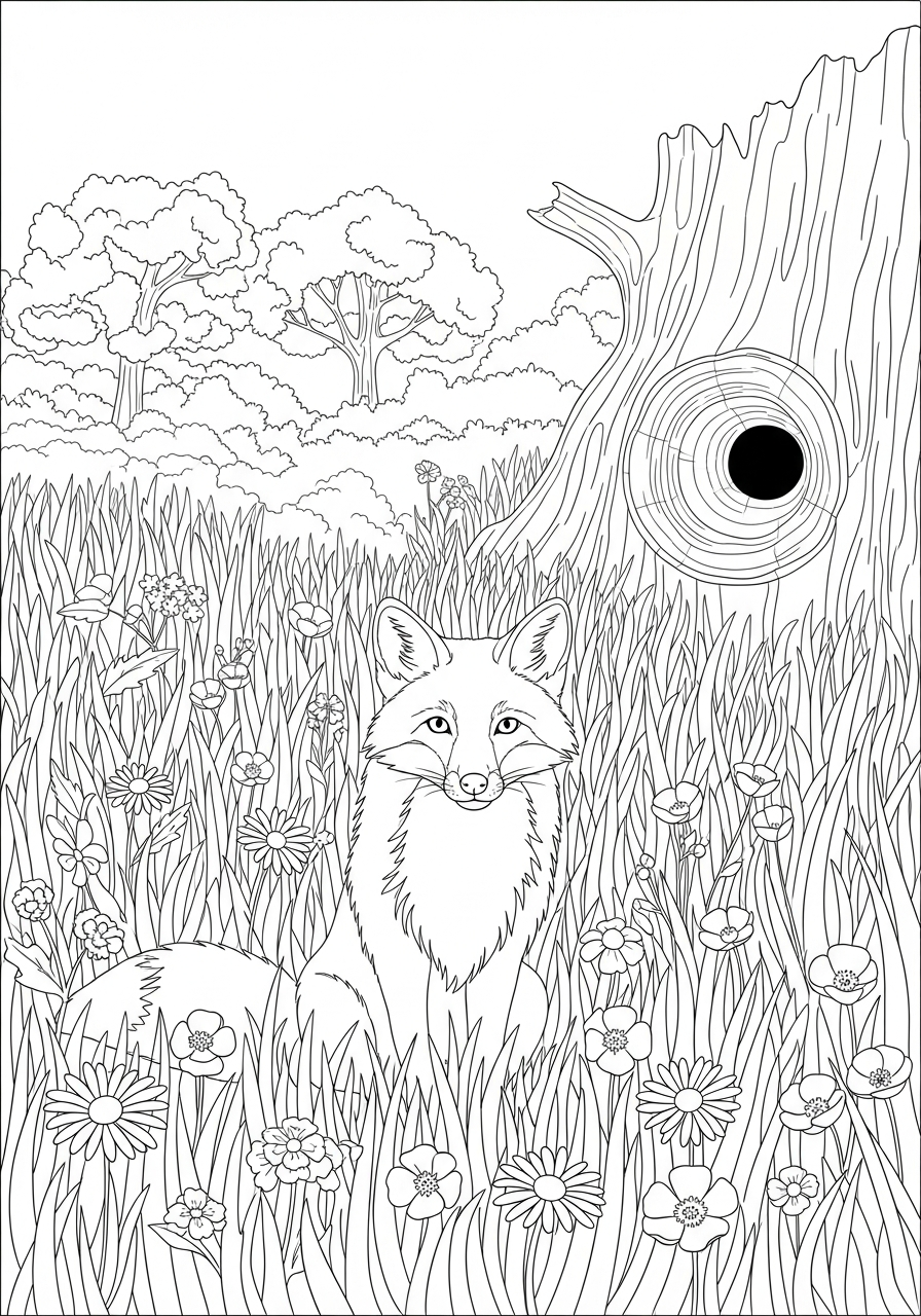 disegno bosco da colorare per bambini 1