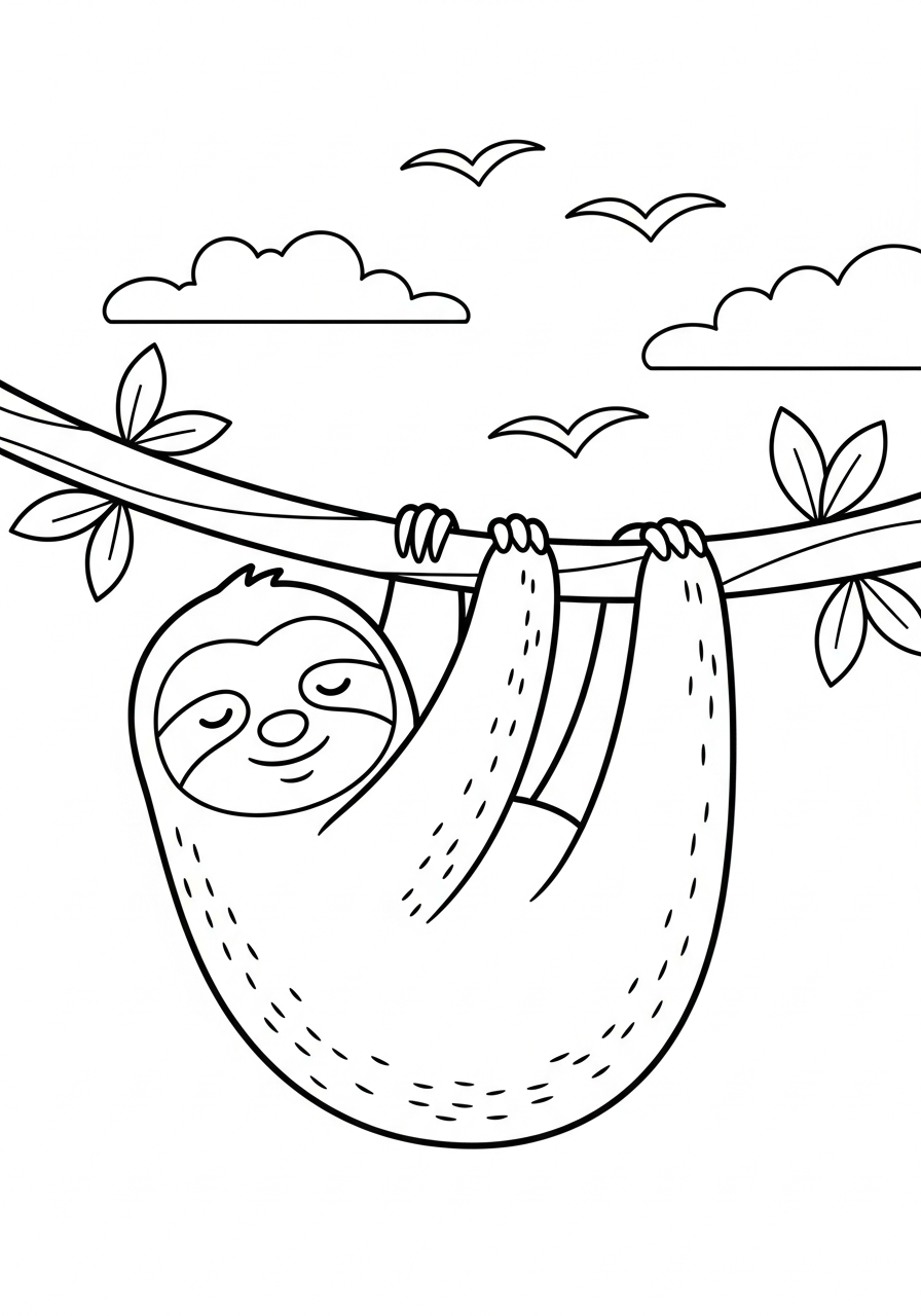 disegno bradipo da colorare per bambini