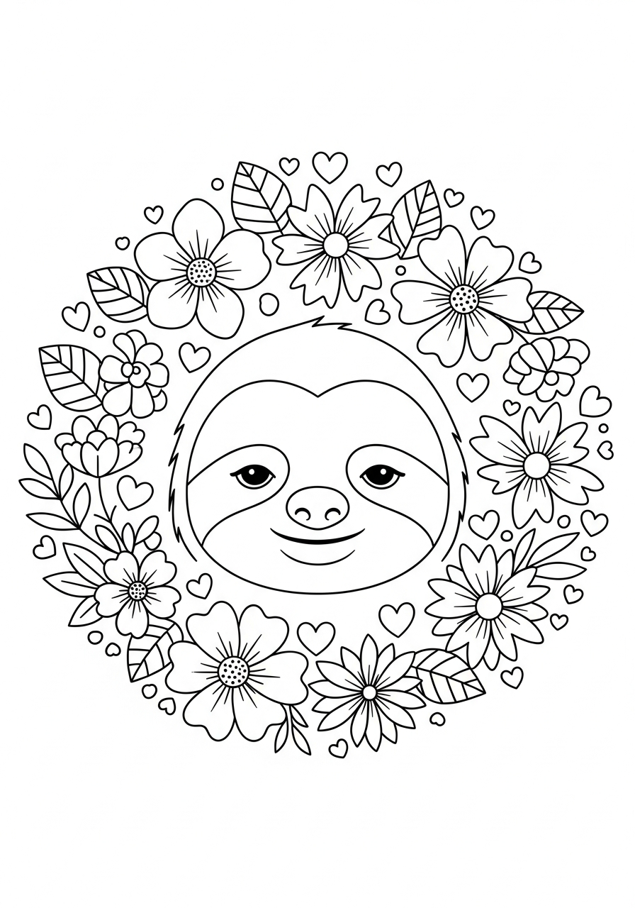 bradipo da colorare facile