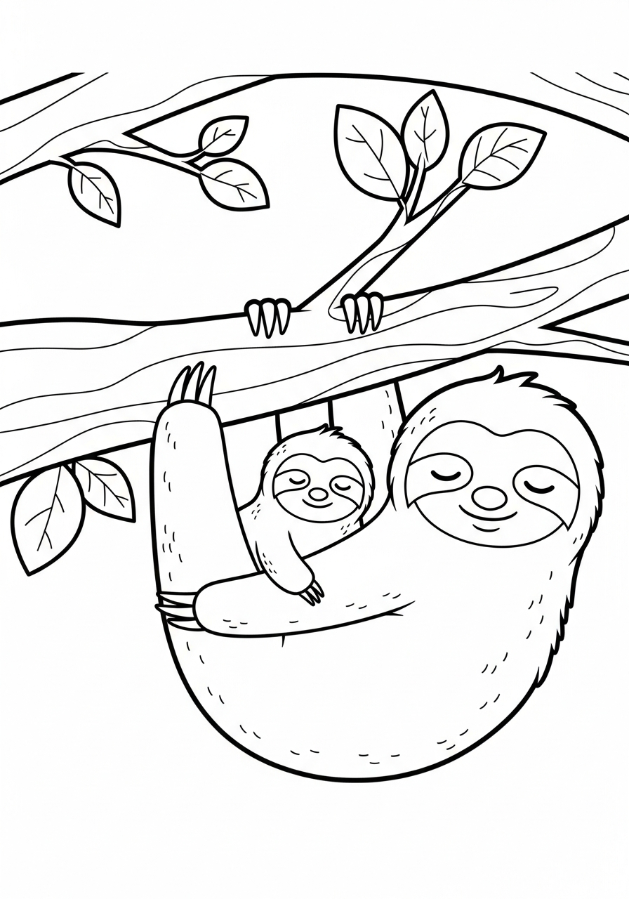 disegni da colorare gratis per bambini di bradipo