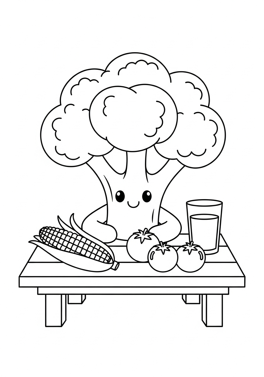 immagini da colorare broccoli gratis 1