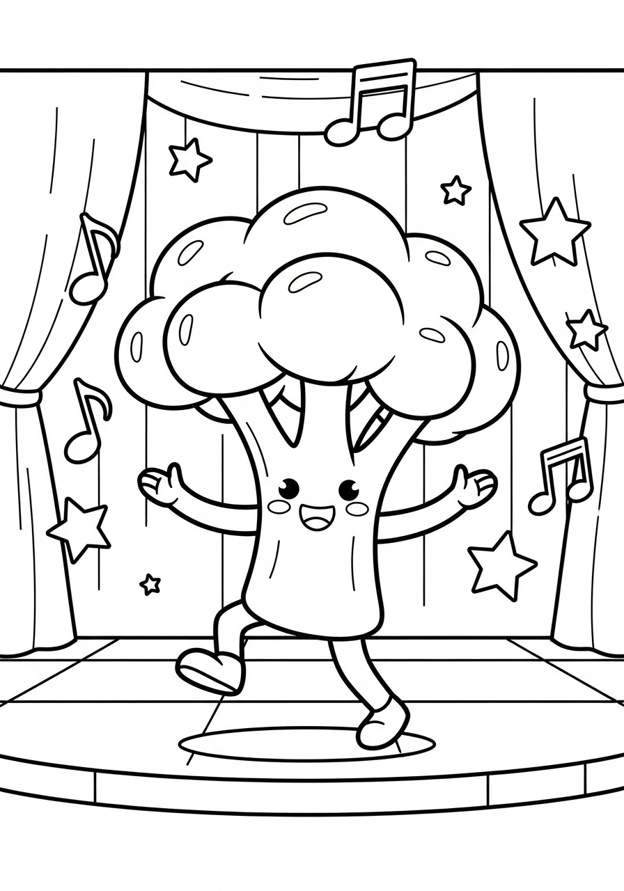 disegni da colorare broccoli da stampare