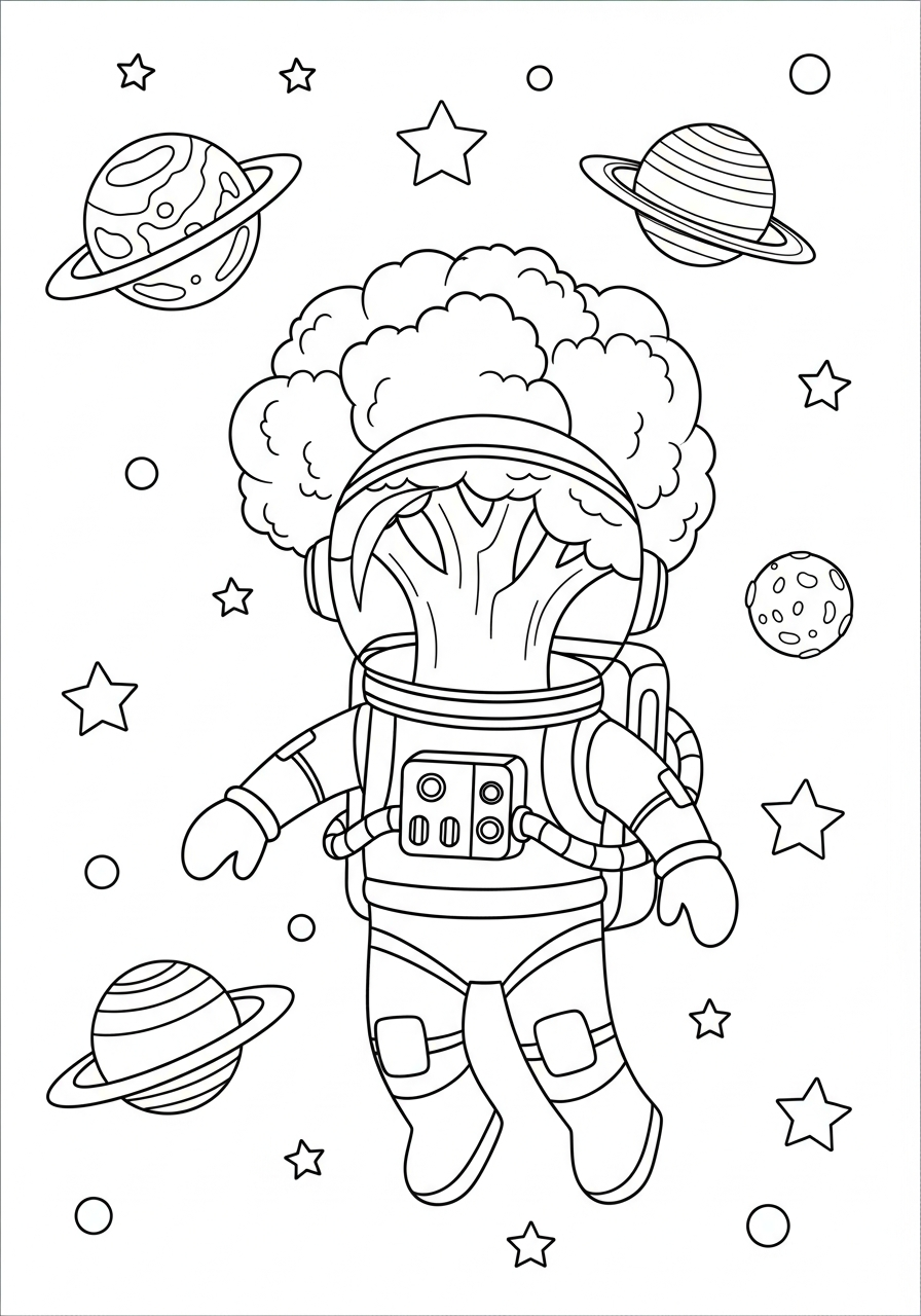 disegni facili di broccoli da colorare