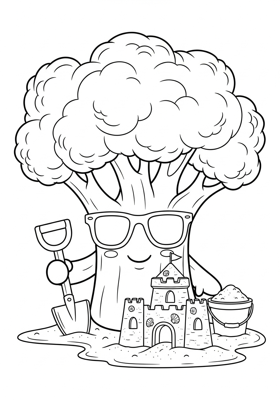 immagini da colorare broccoli gratis