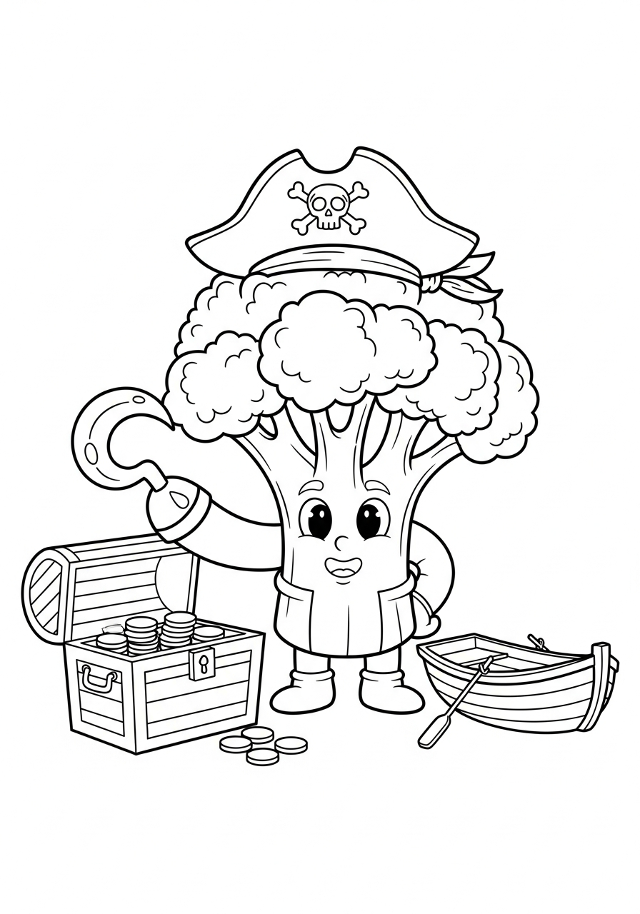 broccoli da colorare pdf gratis