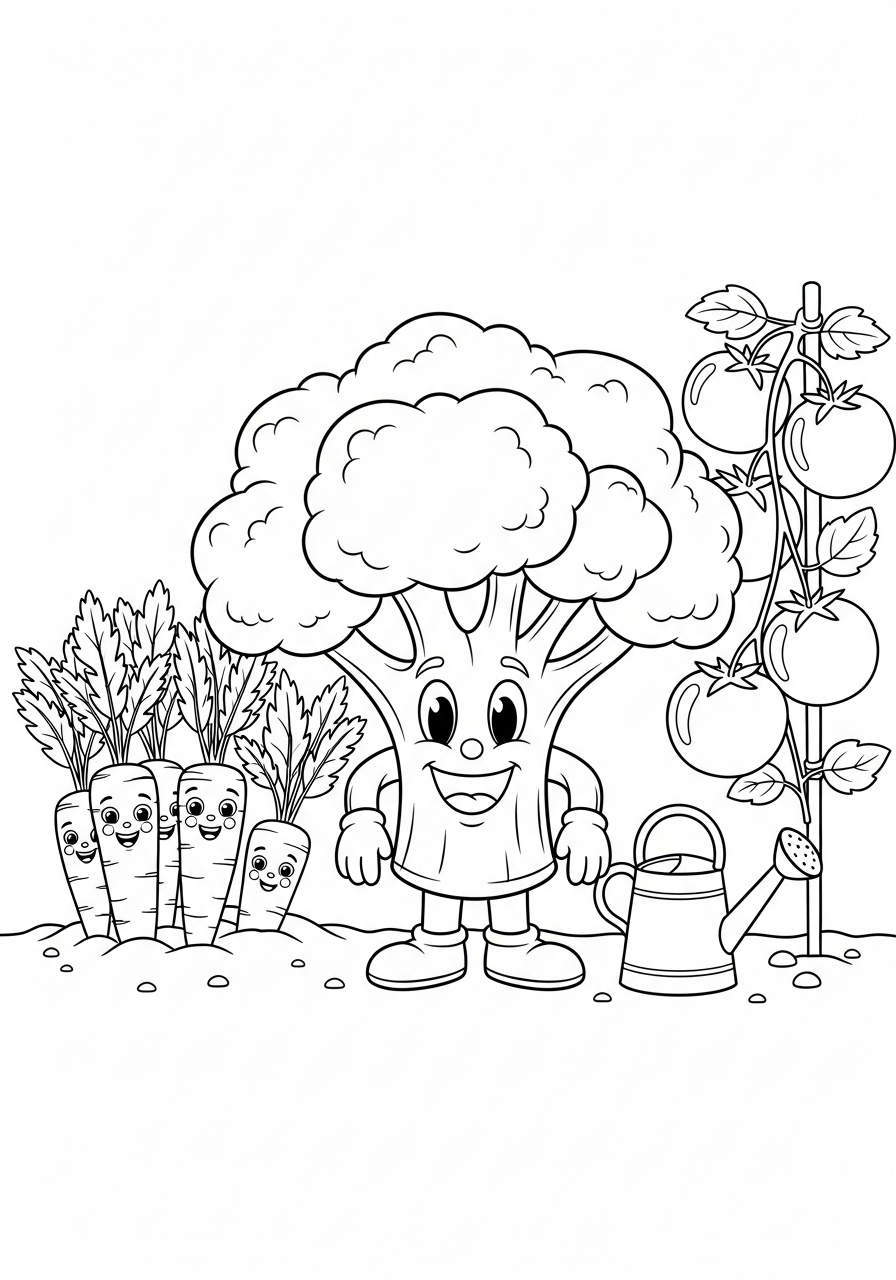 broccoli da colorare bambini