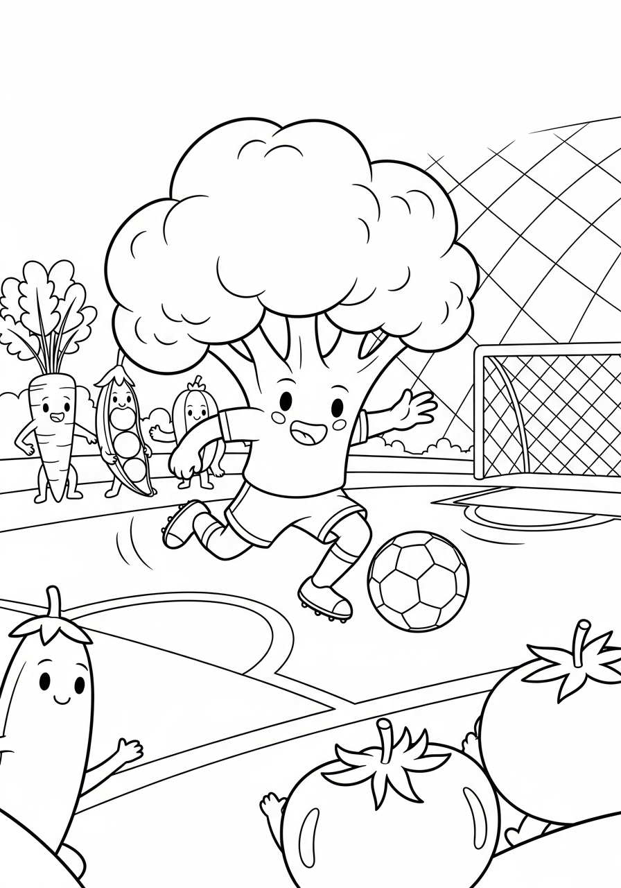 broccoli disegno da colorare facile